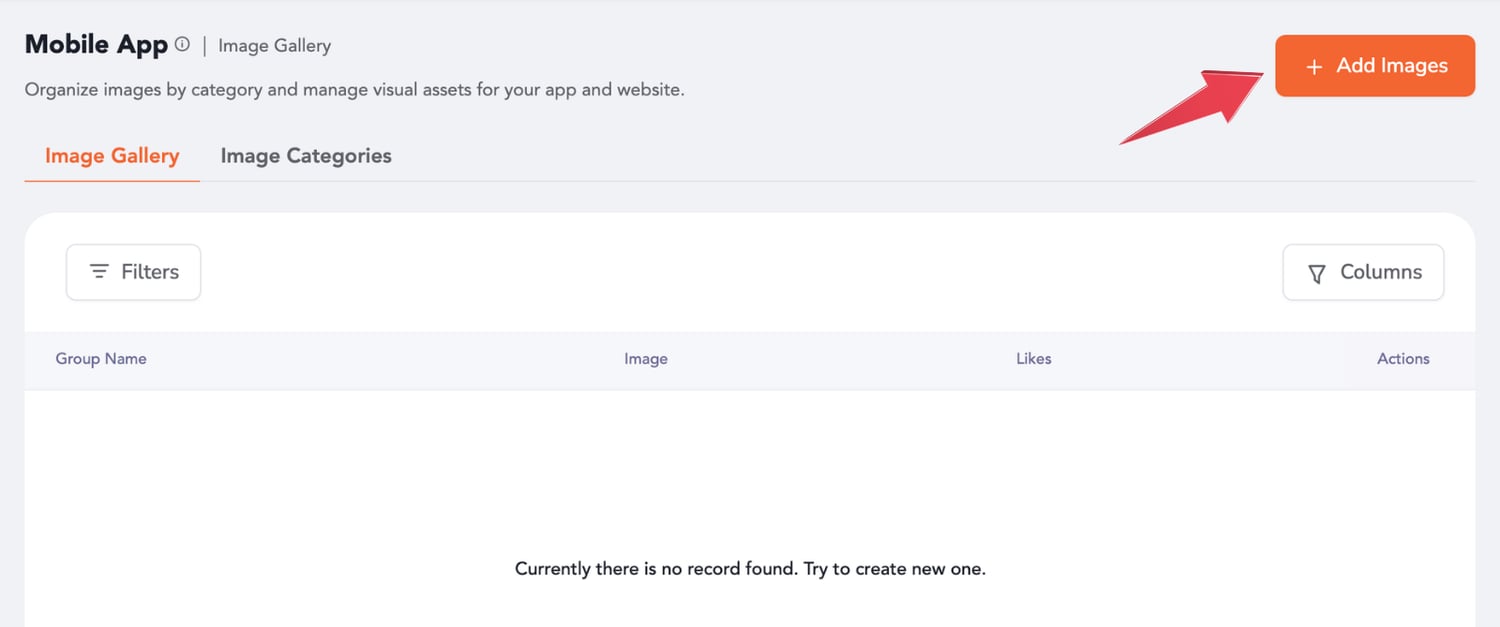How to Create and Manage the Image Gallery for the Mobile App