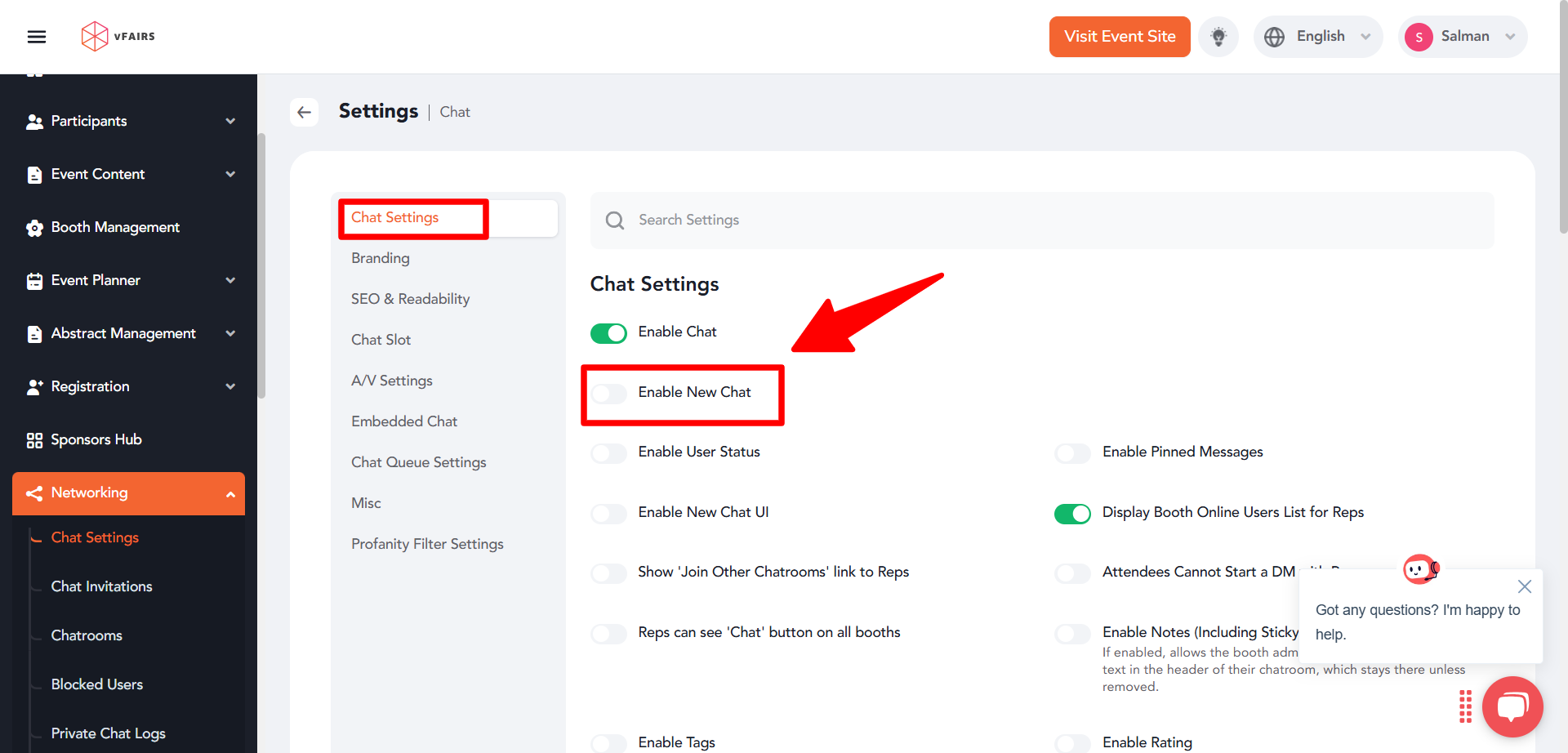 How to enable and set up the new chat widget