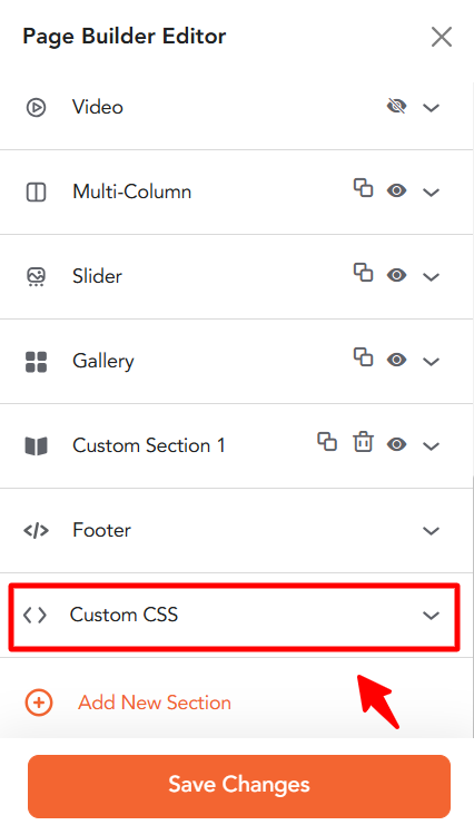 How to Add Custom CSS in Page Builder