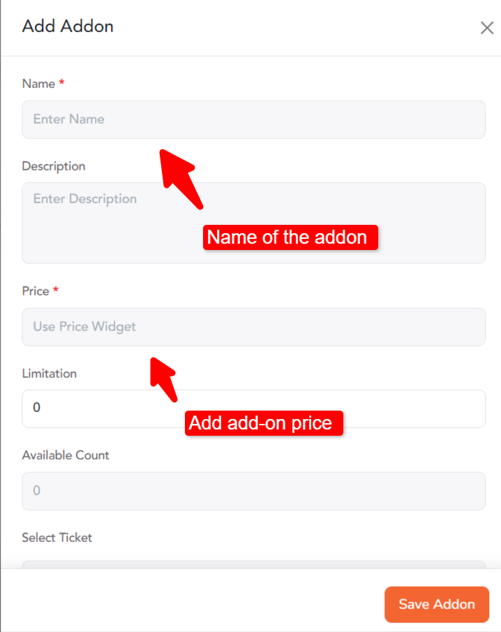 How to create an add-on for a ticket